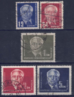 DDR 1950 - FM Staatspräsident Pleck, Nr. 251 - 255, Gestempelt / Used - Gebraucht