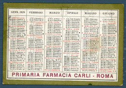 °°° Calendario - Primaria Farmacia Carli 1929 °°° - Petit Format : 1921-40