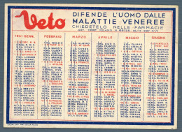 °°° Calendario - Veto - Publicitario 1941 °°° - Petit Format : 1941-60