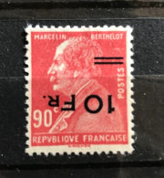 POSTE AERIENNE N°3a BERTHELOT 10F / 90c Rouge SURCHARGE RENVERSEE & NEUF** (SURCHARGE MODERNE) - 1927-1959 Neufs