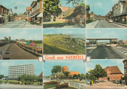 D-25899 Niebüll - 9 Ortsansichten - Fährstation - Autozug - Cars - VW Käfer - BMW - Lloyd - DKW - Eisenbahn - Nordfriesland