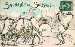 Soissons * Souvenir De La Commune * Haricots Humanisés Jouant De La Musique * Instruments Orchestre Fanfare - Soissons