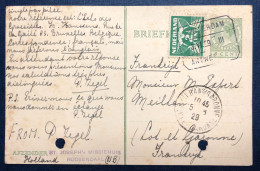 Pays-Bas, Entier-Carte Cachet Amsterdam3.VI.1929 Pour La France - (N751) - Entiers Postaux