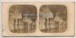 Photographie Ancienne Vue Stéréoscopique Paris Les Tuileries Salon De La Paix Effet Jour/nuit Avec Micro-perforations - Stereoscopic