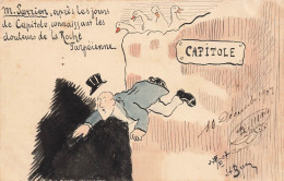 Politique Politica Satirique * CPA Illustrateur Original ! 1907 ST BUZ St Buz * M. SARRIEN La Roche Tarpéienne Capitole - Satira