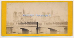 Photographie Ancienne Vue Stéréoscopique Vue De PARIS Circa 1860 Notre Dame De Paris - Stereoscopio