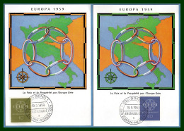 Carte Maximum Europa 1959 Allemagne Germany Yv. N° 193 194 (voir !) - 1959