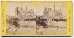 Photographie Ancienne Vue Stéréoscopique Vue De PARIS Circa 1860 Notre Dame De Paris Vue Du Pont De L'Archévèché - Stereoscopic