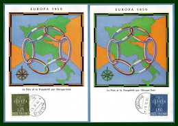 Carte Maximum Europa 1959 Italie Italia Yv. N° 804 805 (voir !) - 1959