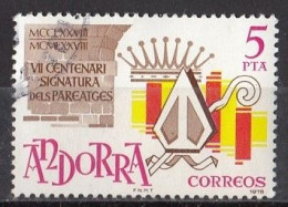 ANDORRA Spanish 117,used,falc Hinged - Gebruikt