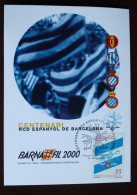 ESPAÑA CARTOLINA CENTENARIO DE LA FUNDACIÓN DEL RCD ESPANYOL BARCELONA, 2000 BARNAFIL - Tarjetas Máxima