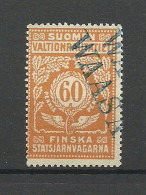FINLAND FINNLAND 1918 Railway Stamp Eisenbahn Packetmarke O Line Cancel Waasa Vaasa - Postpaketten