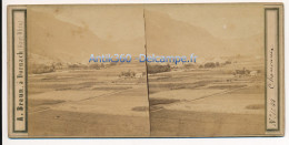 Photographie Ancienne Vue Stéréoscopique Circa 1860 Vue De Chamonix Photographe Adolphe BRAUN - Stereo-Photographie