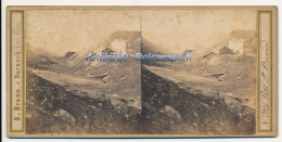 Photographie Ancienne Vue Stéréoscopique Circa 1860 Suisse Isère Vue Du Petit Saint Bernard Photographe Adolphe BRAUN - Stereoscoop