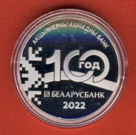 Belarus 1 Ruble 2022, Belarusbank. 100 Years, KM#New, Prooflike - Bielorussia