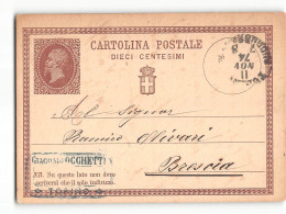 17001 01 CARTOLINA POSTALE 10 CENTESIMI - TORINO OCCHETTI X BRESCIA 1874 - Entiers Postaux