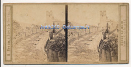 Photographie Ancienne Vue Stéréoscopique Circa 1860 Allemagne Murs D'Enceinte D' Oberwesel Photographe Adolphe BRAUN - Stereo-Photographie