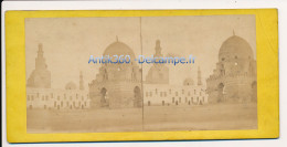 Photographie Ancienne Vue Stéréoscopique Circa 1860 Egypte Egypt Le Caire Cour Intérieure De La Mosquée Gam'a Touloûn - Stereoscoop