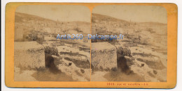 Photographie Ancienne Vue Stéréoscopique Circa 1860 Israël Vue De Nazareth Photographe J.A. - Stereo-Photographie