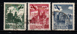 POLONIA - 1954 - SERIE TURISTICA: AEREO CHE SORVOLA CITTA' DELLA POLONIA - USATI - Used Stamps