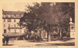 Barcelonnette * La Place Manuel Et Ses Grands Ombrages * Hôtel Des Alpes - Barcelonnette