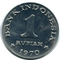 1 RUPIAH 1970 INDONÉSIE INDONESIA Pièce #AZ175.F - Indonésie