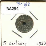 5 CENTIMES 1923 DUTCH Text BÉLGICA BELGIUM Moneda #BA254.E - 5 Cent