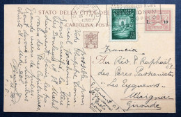 Vatican, Entier-Carte + Complément Pour La France 23.IV.1950 - (N789) - Entiers Postaux