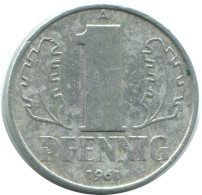 1 PFENNIG 1961 A DDR EAST ALEMANIA Moneda GERMANY #AE056.E - 1 Pfennig