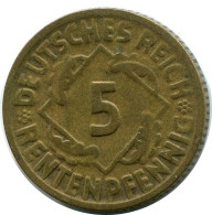 5 RENTENPFENNIG 1924 D ALEMANIA Moneda GERMANY #DB869.E - 5 Renten- & 5 Reichspfennig