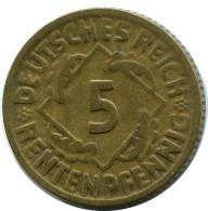 5 RENTENPFENNIG 1924 D ALEMANIA Moneda GERMANY #DB869.E - 5 Rentenpfennig & 5 Reichspfennig