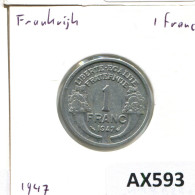 1 FRANC 1947 FRANCIA FRANCE Moneda #AX593.E - 1 Franc