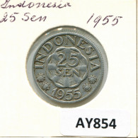 25 SEN 1955 INDONESIA Coin #AY854.U - Indonésie