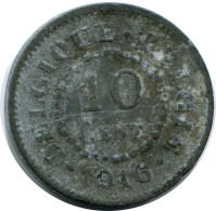 10 CENTIMES 1916 BELGIUM Coin #AW969.U - 10 Cents