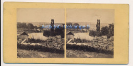 Photographie Ancienne Vue Stéréoscopique Circa 1860 SARREGUEMINES La Sarre Pris De Welfending Avant Canal Des Houillères - Stereo-Photographie