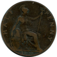 HALF PENNY 1900 UK GREAT BRITAIN Coin #AZ650.U - C. 1/2 Penny