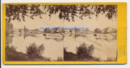 Photographie Ancienne Vue Stéréoscopique Circa 1860 SARREGUEMINES Le Pont Et Le Canal - Stereoscoop