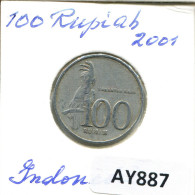 100 RUPIAH 2001 INDONESIA Coin #AY887.U - Indonésie