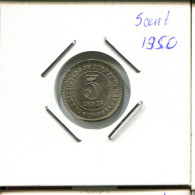 5 CENTS 1950 MALAYSIA Coin #AR372.U - Malaysie