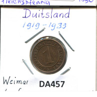 1 RENTENPFENNIG 1931 A GERMANY Coin #DA457.2.U - 1 Renten- & 1 Reichspfennig