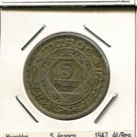 5 FRANCS 1947 MOROCCO Münze #AS083.D - Morocco