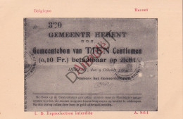 Postkaart/Carte Postale - Herent - Gemeentebon Van Tien Centiemen (C4101) - Herent