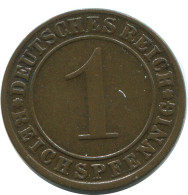 1 REICHSPFENNIG 1925 J DEUTSCHLAND Münze GERMANY #AE219.D - 1 Rentenpfennig & 1 Reichspfennig