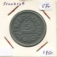 5 FRANCS 1950 FRANKREICH FRANCE Französisch Münze #AM630.D - 5 Francs