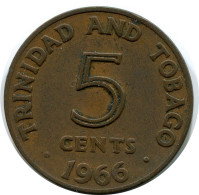 5 CENTS 1966 TRINIDAD & TOBAGO Münze #AR217.D - Trinité & Tobago