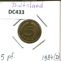 5 PFENNIG 1984 D BRD DEUTSCHLAND Münze GERMANY #DC433.D - 5 Pfennig