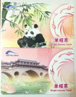 China Chengdu Metro One-way Card/one-way Ticket/subway Card,panda，2 Pcs - Mundo