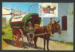 Portugal Chariot Cheval Algarve Carte Maximum 1979 Horse Wagon Maxicard - Chevaux