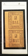ROMAGNE - SASS 3 - GIALLO ARANCIO - COPPIA VERTICALE NUOVA  2 BAJ -  1859  BDF - OTTIMI MARGINI - Romagna