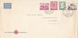 SHIP, WRITINGS, LANDSCAPE, STAMPS ON COVER,1958, ICELAND - Covers & Documents